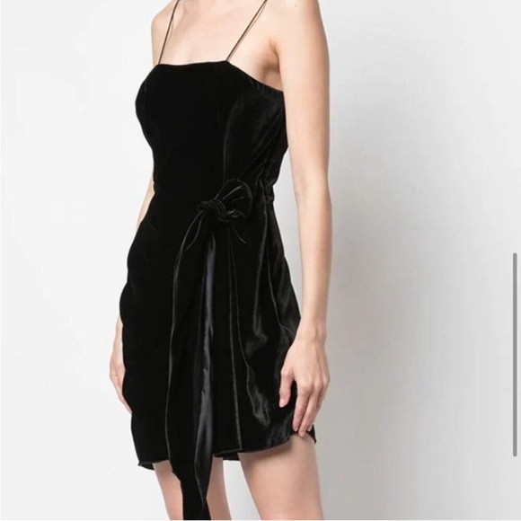 NWT Cinq a Sept Kiki Black Velvet Bow Mini Dress - Picture 5 of 12